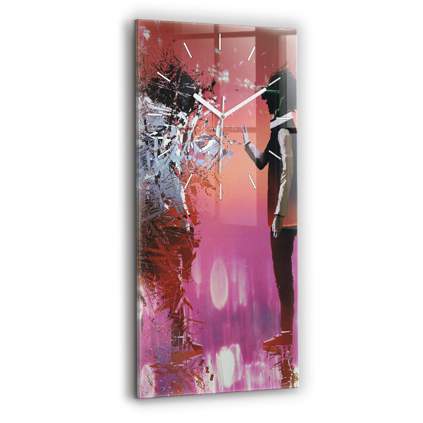Vertical wall clock Cyberspace