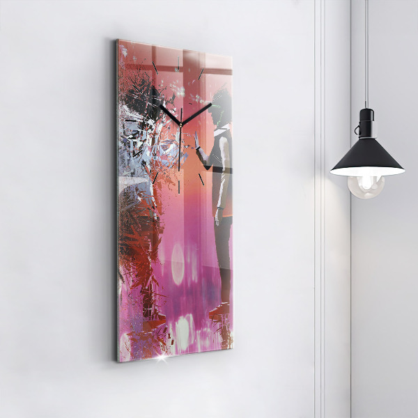 Vertical wall clock Cyberspace