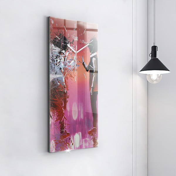 Vertical wall clock Cyberspace