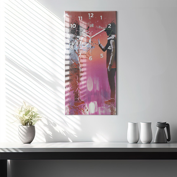 Vertical wall clock Cyberspace