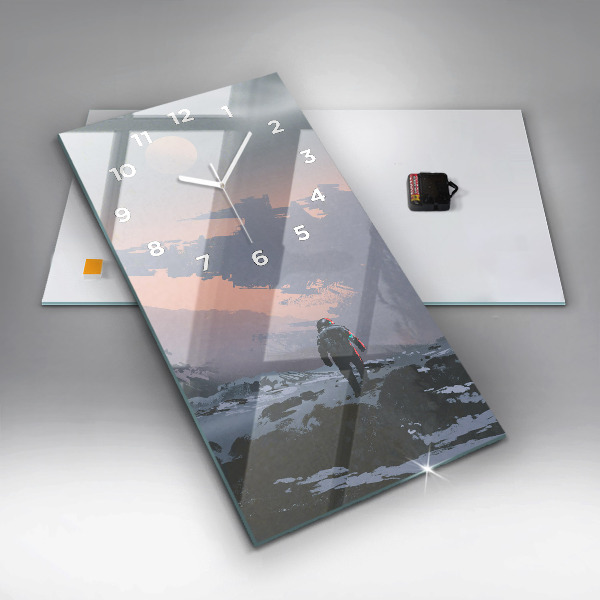 Vertical wall clock Astronauts Milky Way