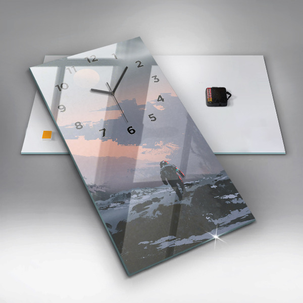 Vertical wall clock Astronauts Milky Way