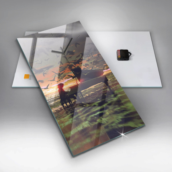 Vertical wall clock Concert on the beach