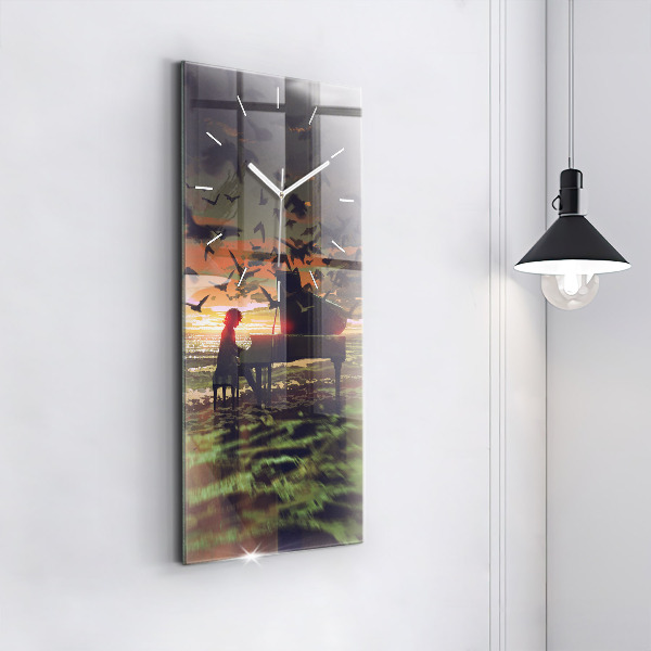Vertical wall clock Concert on the beach