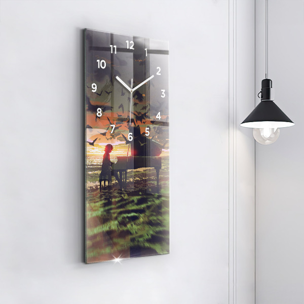 Vertical wall clock Concert on the beach