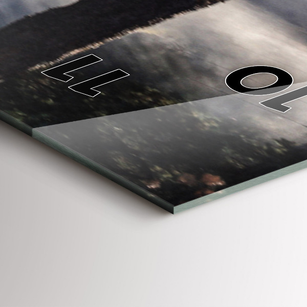 Vertical wall clock A herd of rushing horses