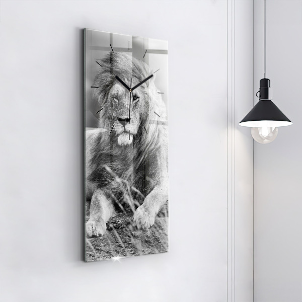 Vertical wall clock Abstraction - Lion