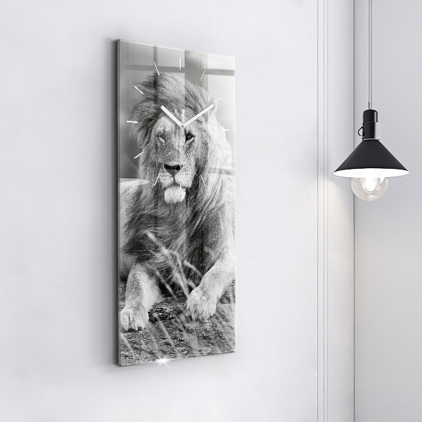 Vertical wall clock Abstraction - Lion