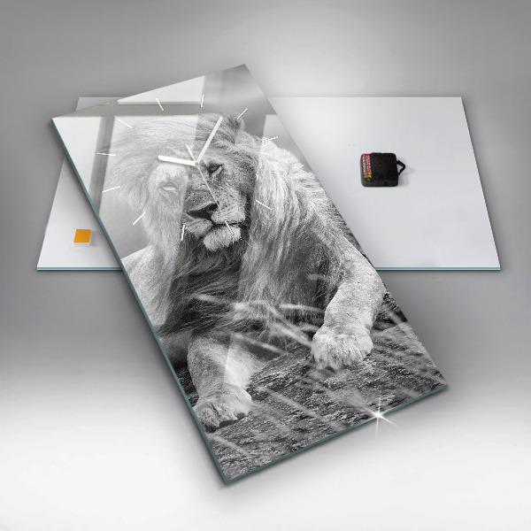 Vertical wall clock Abstraction - Lion