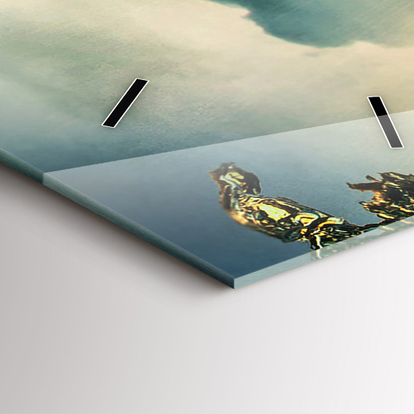 Vertical wall clock Waves Sunset Perspective