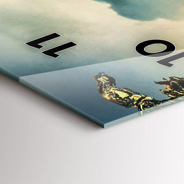 Vertical wall clock Waves Sunset Perspective