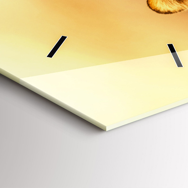 Vertical wall clock Hunting Tiger