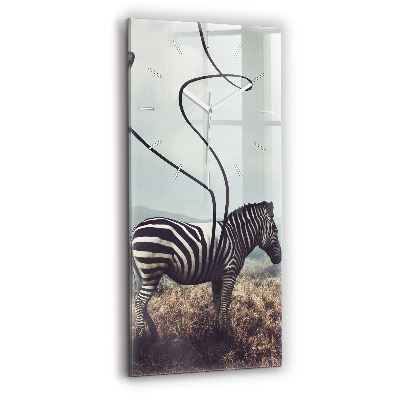 Vertical wall clock Zebra – Abstraction
