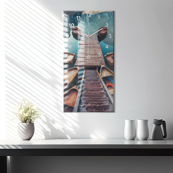 Vertical wall clock Pier and Lake