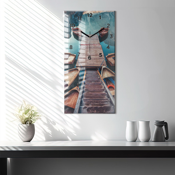 Vertical wall clock Pier and Lake