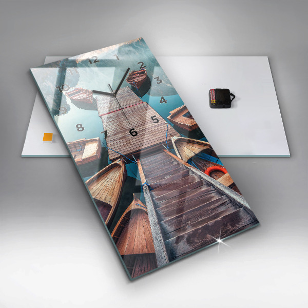 Vertical wall clock Pier and Lake
