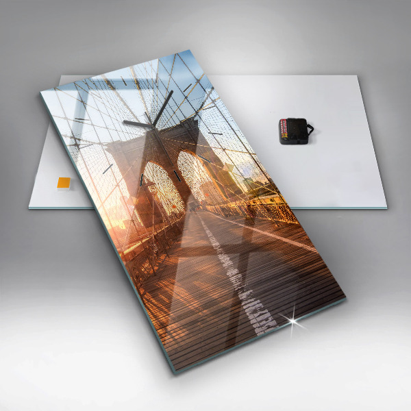 Vertical wall clock Brooklyn Bridge NYC