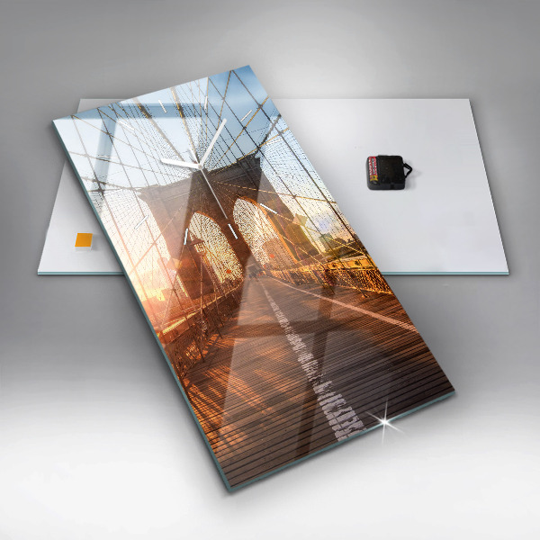 Vertical wall clock Brooklyn Bridge NYC