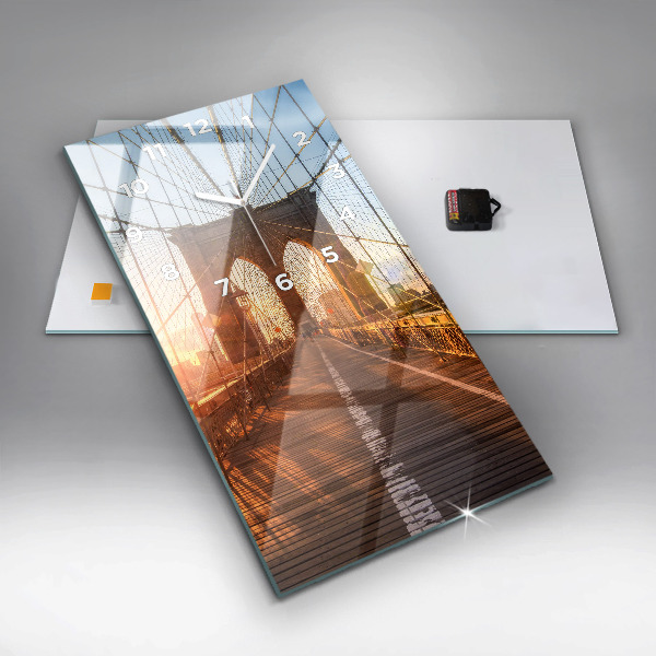 Vertical wall clock Brooklyn Bridge NYC