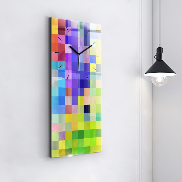 Vertical wall clock Composition of Squares
