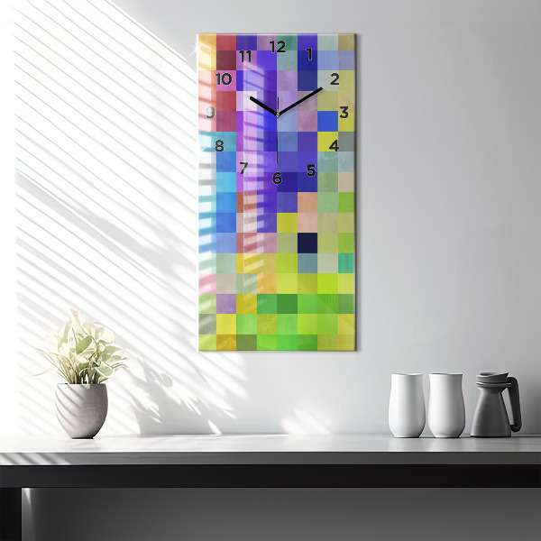 Vertical wall clock Composition of Squares