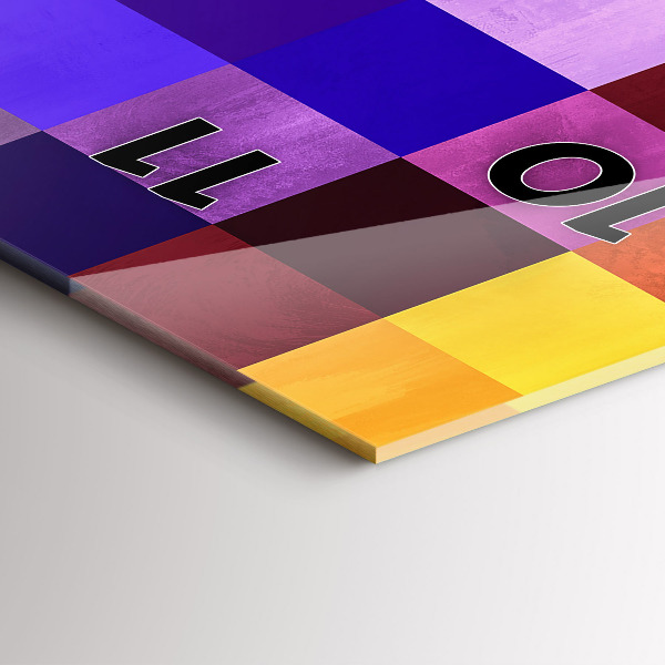 Vertical wall clock Composition of Squares