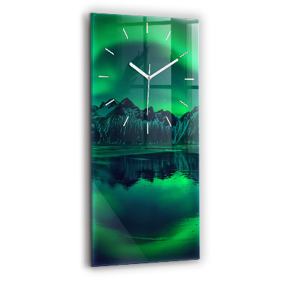 Vertical wall clock Northern lights