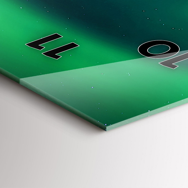 Vertical wall clock Northern lights