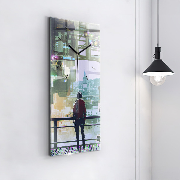 Vertical wall clock Cyberpunk