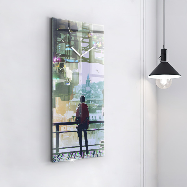 Vertical wall clock Cyberpunk