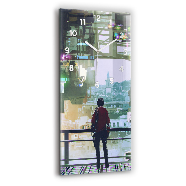 Vertical wall clock Cyberpunk