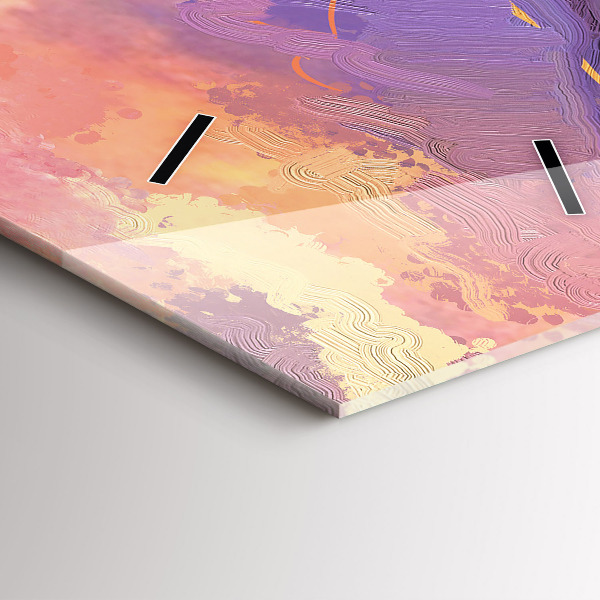 Vertical wall clock Meadow in the sunset