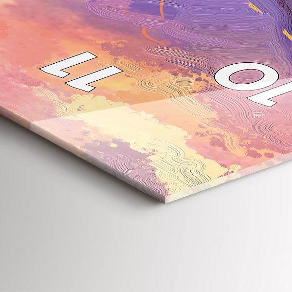 Vertical wall clock Meadow in the sunset