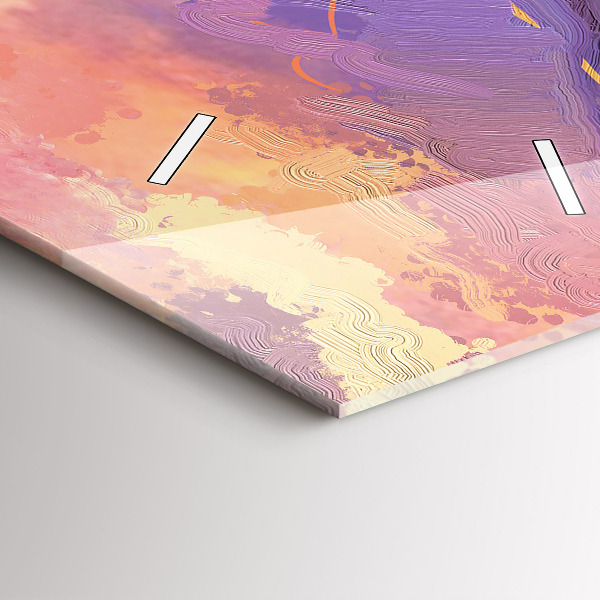 Vertical wall clock Meadow in the sunset