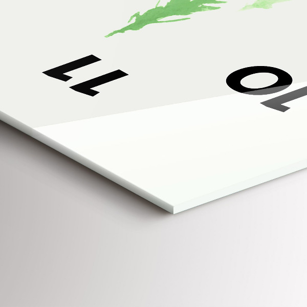 Vertical wall clock Painting green forest