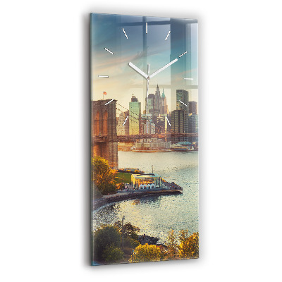 Vertical wall clock New York Manhattan