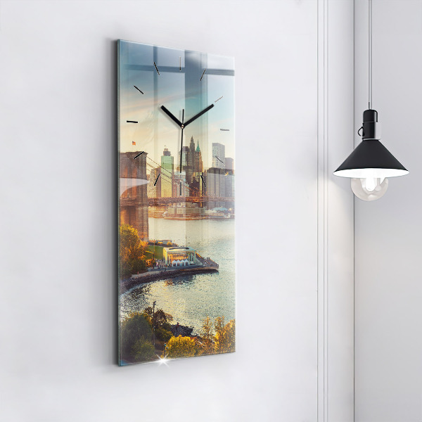 Vertical wall clock New York Manhattan