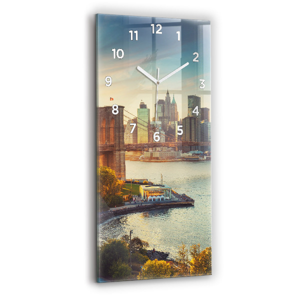 Vertical wall clock New York Manhattan