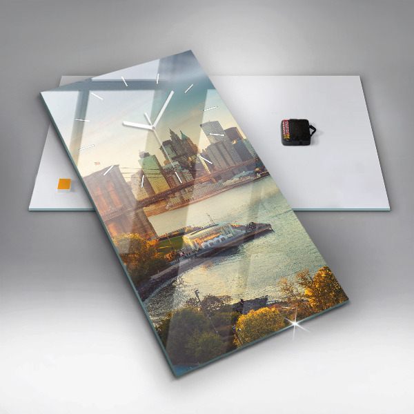 Vertical wall clock New York Manhattan