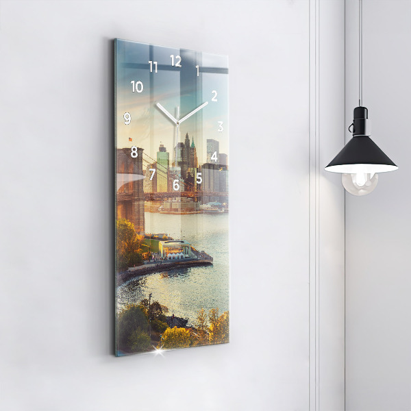 Vertical wall clock New York Manhattan