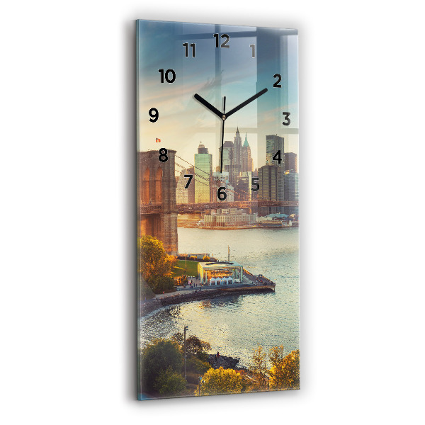 Vertical wall clock New York Manhattan