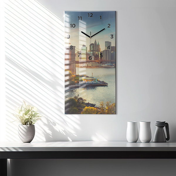 Vertical wall clock New York Manhattan