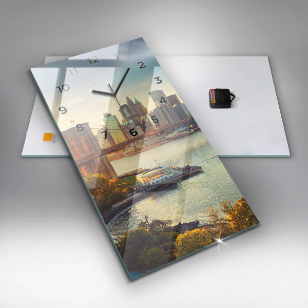 Vertical wall clock New York Manhattan