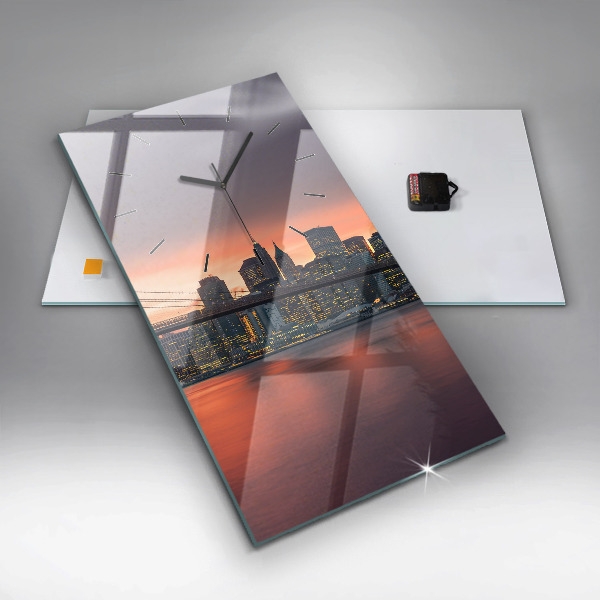 Vertical wall clock New York East River