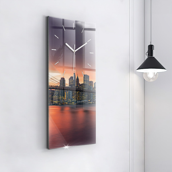 Vertical wall clock New York East River