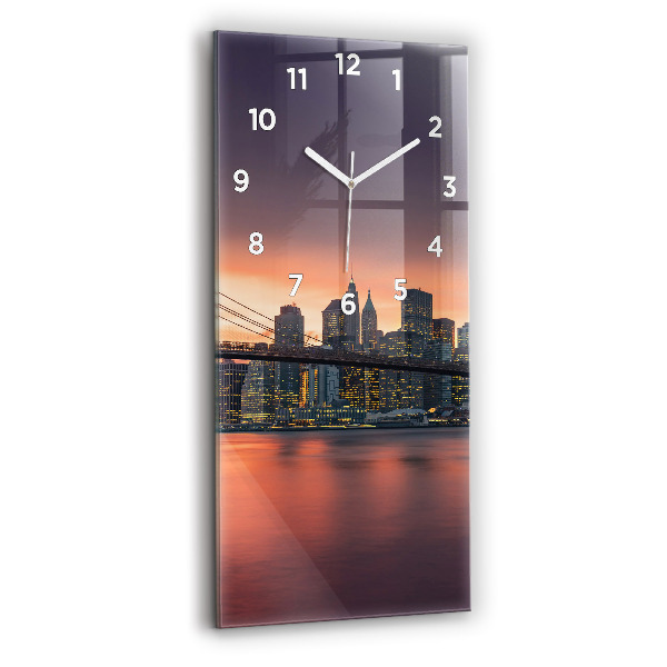 Vertical wall clock New York East River