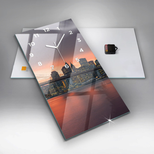 Vertical wall clock New York East River