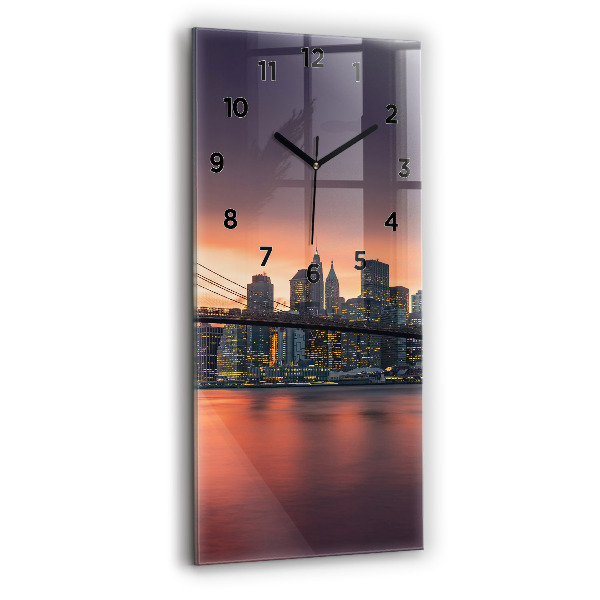 Vertical wall clock New York East River