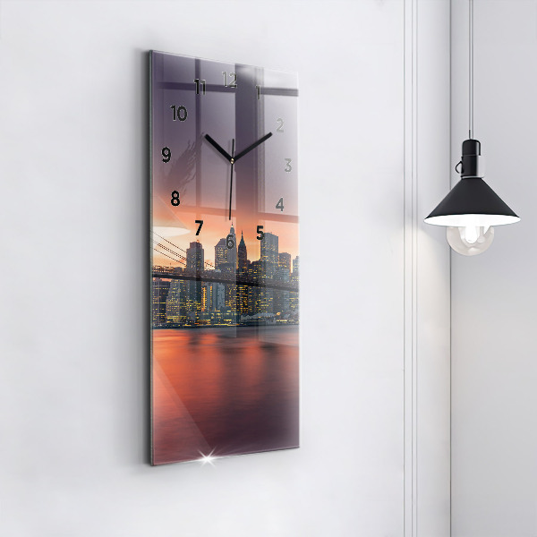 Vertical wall clock New York East River