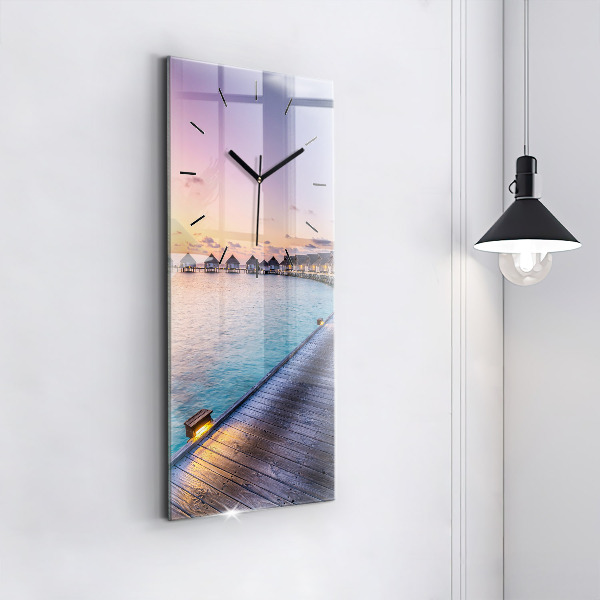 Vertical wall clock Sunset Maldives